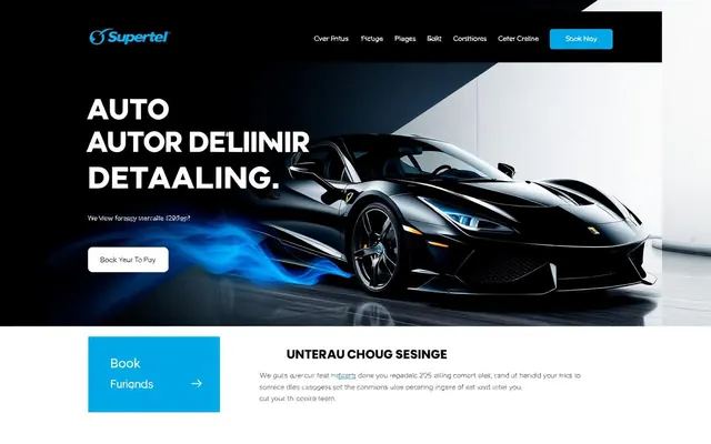 Apex Auto Detail concept website homepage design
